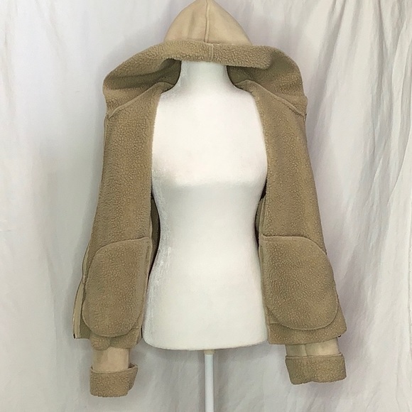 FU DA New York Vegan Suede Jacket Size L Tan Beige - Picture 10 of 10